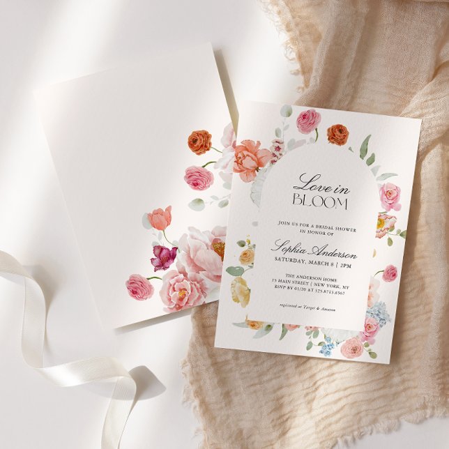 Love In Bloom Spring Flowers Bridal Shower Invitation (Creator Uploaded)