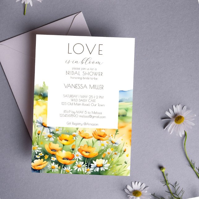 Love in bloom spring summer flower bridal shower invitation (Love in bloom spring summer flower bridal shower template invitation digital download watercolor )