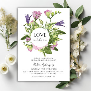 Love In Bloom Summer Spring Flowers Bridal Shower Invitation