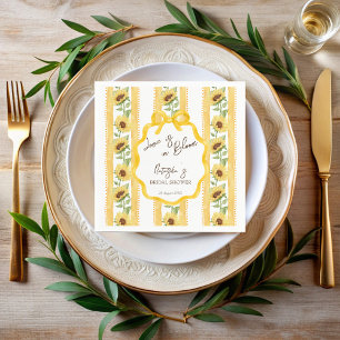 Love in bloom sunflowers bridal shower monogrammed napkin