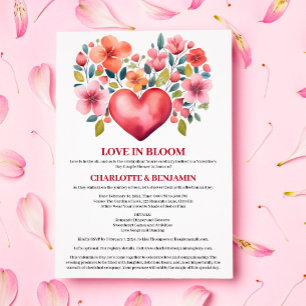 Love In Bloom Valentine Theme Couple Shower Invitation