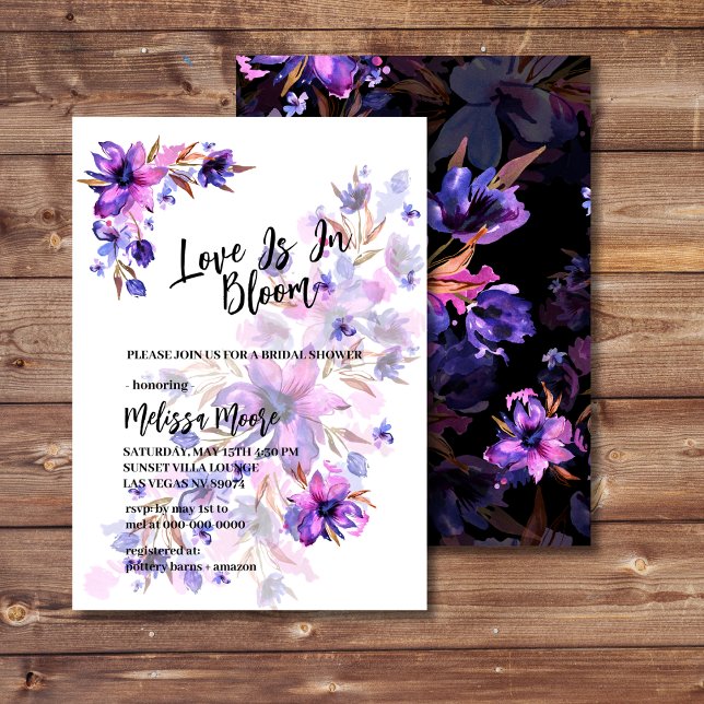 Love In Bloom Vibrant Purple Pink Lavender Flower Invitation (Creator Uploaded)