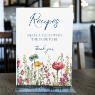 Love in Bloom Watercolor Wildflowers Table Signs