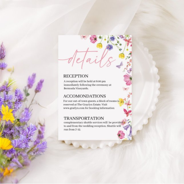 Love in Bloom Wedding Details Card (Creator Uploaded)