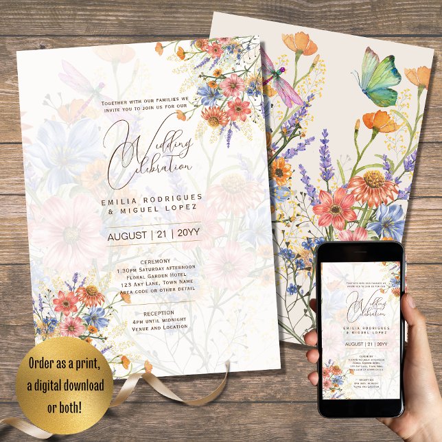 Love in Bloom Wedding Invites Wildflowers Spring   (Creator Uploaded)