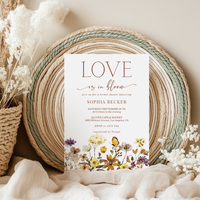Love in Bloom Wildflower Boho Bridal Shower  Invitation (Creator Uploaded)