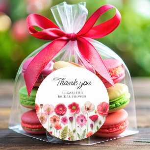 Love in Bloom Wildflower Bridal Shower Classic Round Sticker