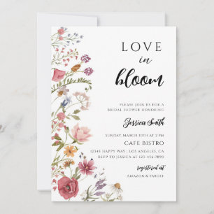 Love in Bloom Wildflower Bridal Shower Invitation