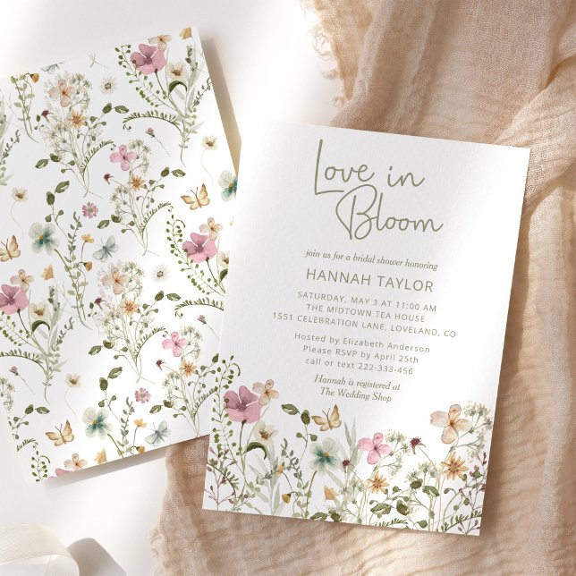 Love In Bloom Wildflower Bridal Shower Invitation (Creator Uploaded)