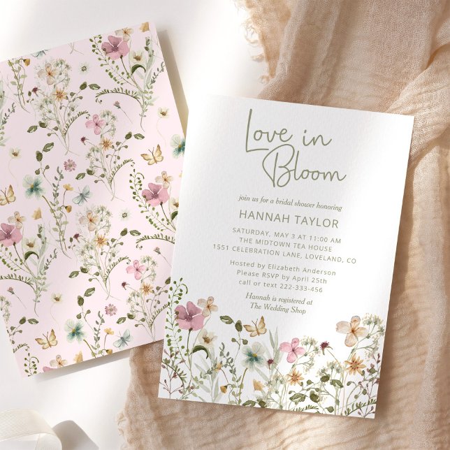 Love In Bloom Wildflower Bridal Shower Invitation (Creator Uploaded)