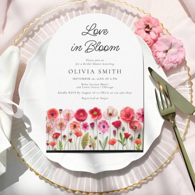 Love In Bloom Wildflower Bridal Shower Invitation (Creator Uploaded)