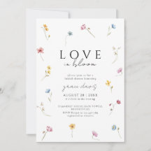 love in bloom Wildflower bridal shower Invitation