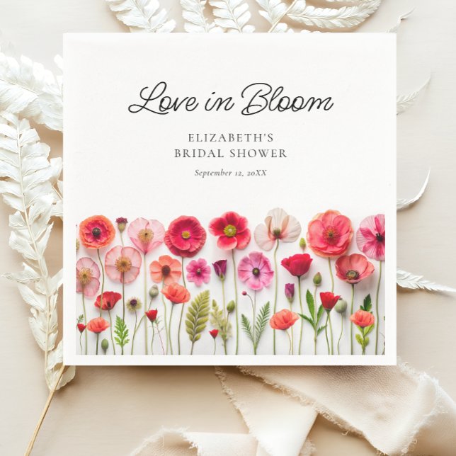 Love In Bloom Wildflower Bridal Shower Napkin (Creator Uploaded)