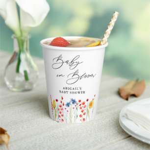 Love in Bloom Wildflower Bridal Shower Paper Cups