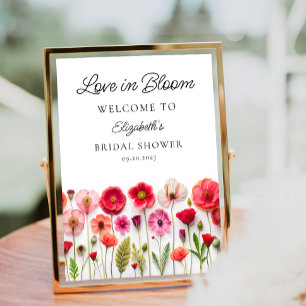 Love In Bloom Wildflower Bridal Shower Welcome Poster