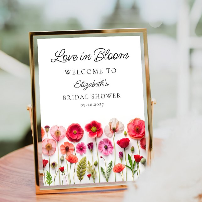 Love In Bloom Wildflower Bridal Shower Welcome Poster (Creator Uploaded)