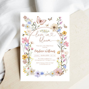 Love In Bloom Wildflower Butterfly Baby Shower Invitation