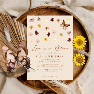 Love In Bloom Wildflower Butterfly Bridal Shower Invitation