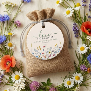 Love in Bloom Wildflower Meadow Bridal Shower Favour Tags