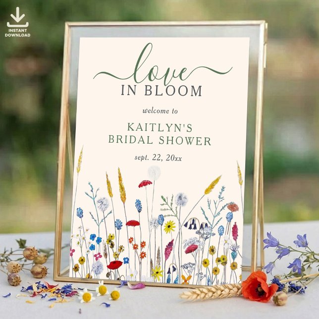 Love in Bloom Wildflower Meadow Bridal Shower Poster (Creator Uploaded)