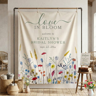 Love in Bloom Wildflower Meadow Bridal Shower Tapestry