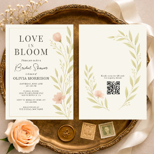 Love in Bloom Wildflower QR Code Bridal Shower Invitation