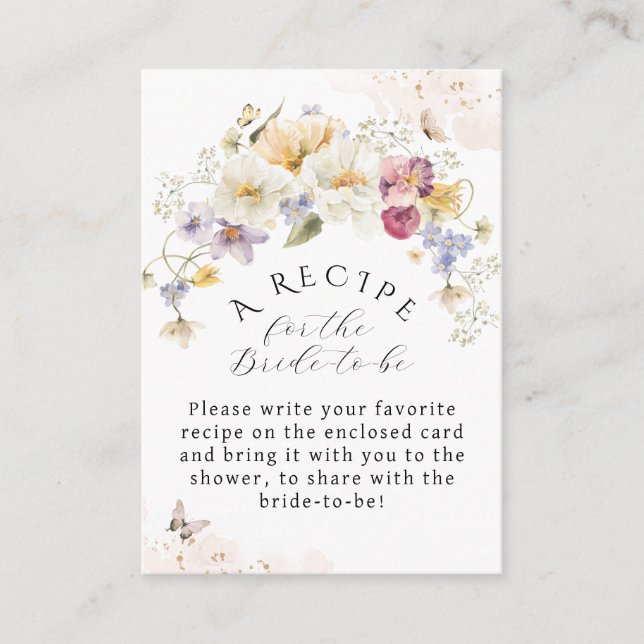 Love in bloom Wildflower Rustic Bridal Shower Enclosure Card (Front)