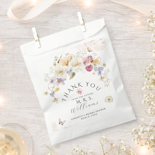 Love in bloom Wildflower Rustic Bridal Shower  Favour Bags (Clipped)