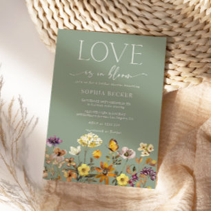 Love in Bloom Wildflower Sage Green Bridal Shower  Invitation