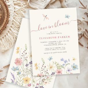 Love in bloom wildflowers bridal shower invitation