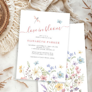 Love in bloom wildflowers bridal shower invitation