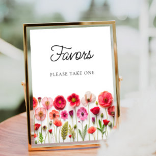 Love in Bloom Wildflowers Favours Please Take One Poster