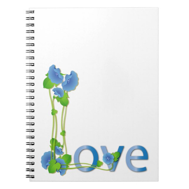 Love in Blue Flowers Notebook (Front)