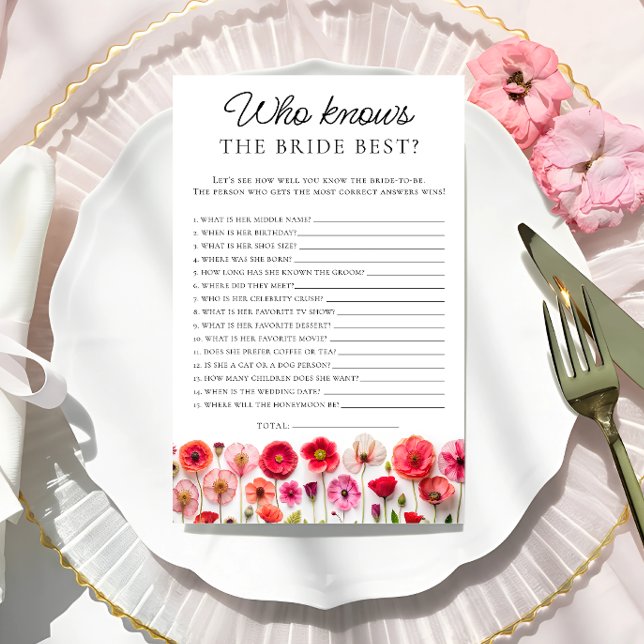 Love in Boom Who Knows Bride the Best Shower Game (Creator Uploaded)