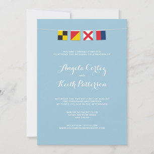 LOVE in Colourful Nautical Signal Flags Invitation