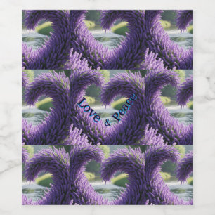 Love in Every Drop-Lavender Heart Wine Label