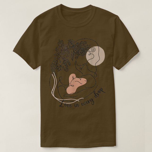 Love In Every Drop Mum Floral Boho Breastfeeding A T-Shirt (Design Front)