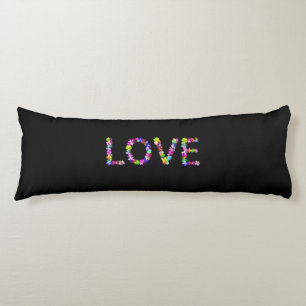 Love in Every Form Inspirational Jet Black Flora Body Cushion