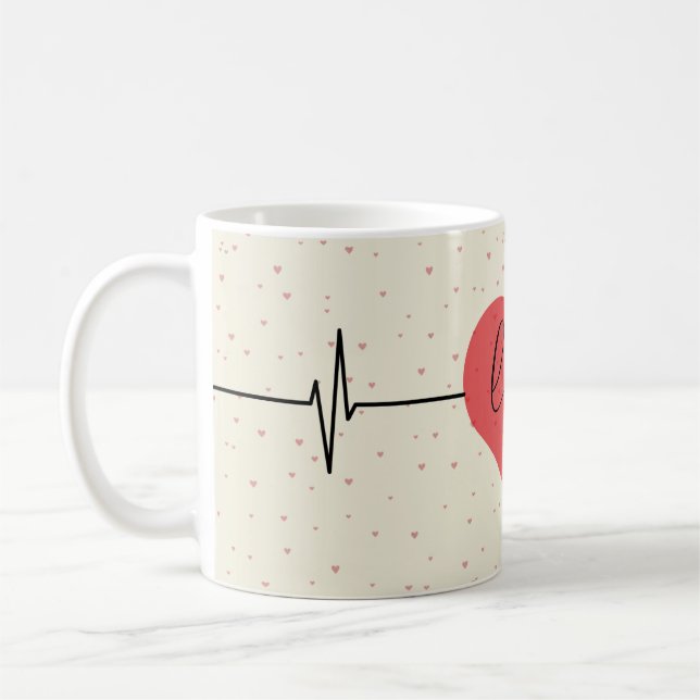 Love in Every Sip – Heartbeat Mug for Couples (Left)