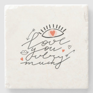 Love in Eyes: Vintage Romantic Beauty. Stone Coaster