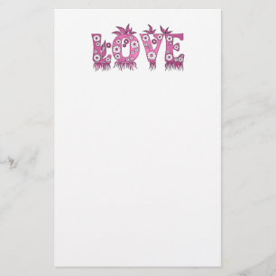Love ( in flowers font ) stationery