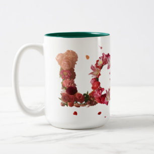 Love In Flowers Two-Tone Coffee Mug