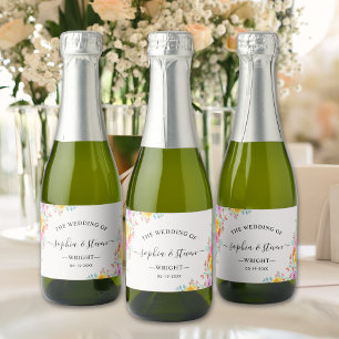 Love in Full Bloom – Springtime Wedding Sparkling Wine Label