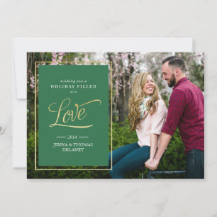 Love in Gold Christmas or Holiday Card