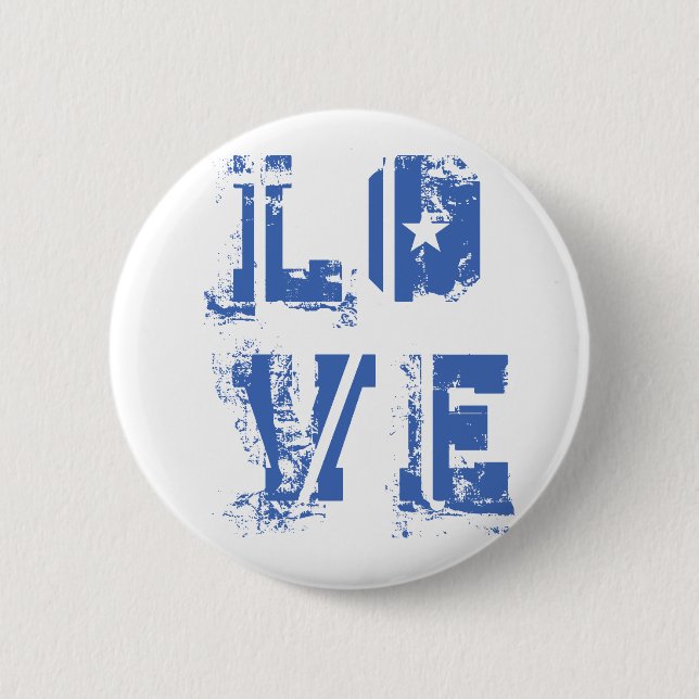 Love in Grungy Urban Blue 6 Cm Round Badge (Front)