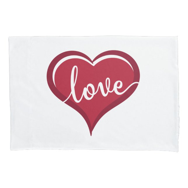love in heart valentines pillowcase (Front)