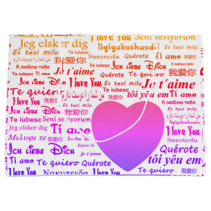 Love in many languages large gift bag