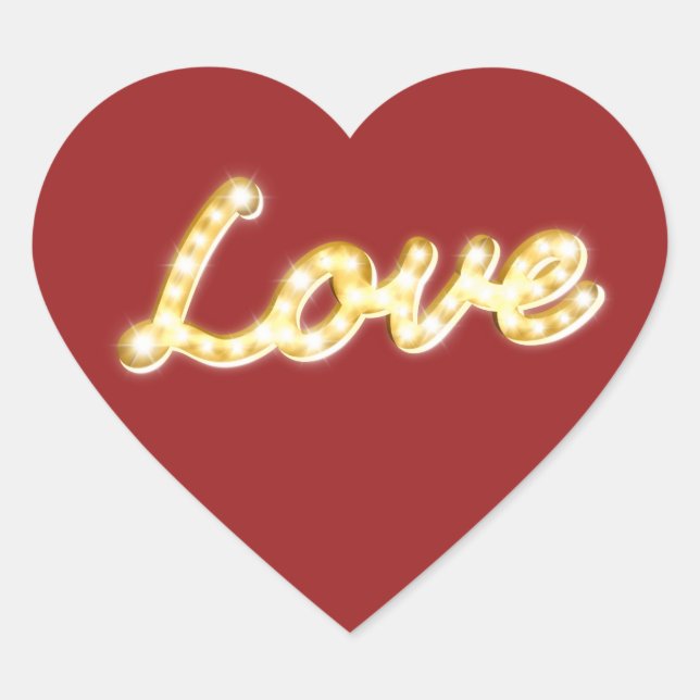 Love in Marquee Lights Sticker - red (Front)