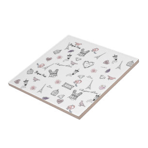 Love in Peris Bohemian Chic Floral Boho Girl Tile