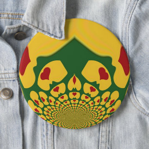 Love in Rasta Colours: Reggae Hearts 6 Cm Round Badge